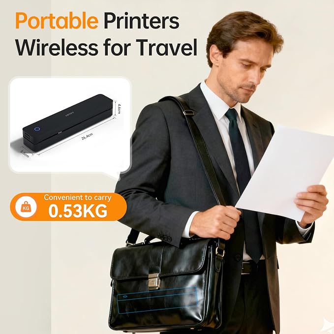 PRT Portable Printer Wireless for Travel, Thermal Inkless Printer for Home Use - Image 2
