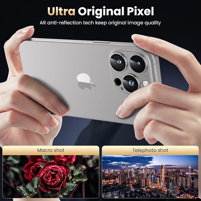 WSKEN for iPhone 16 Pro/iPhone 16 Pro Max Camera Lens Protector, Metal Aluminum - Image 2