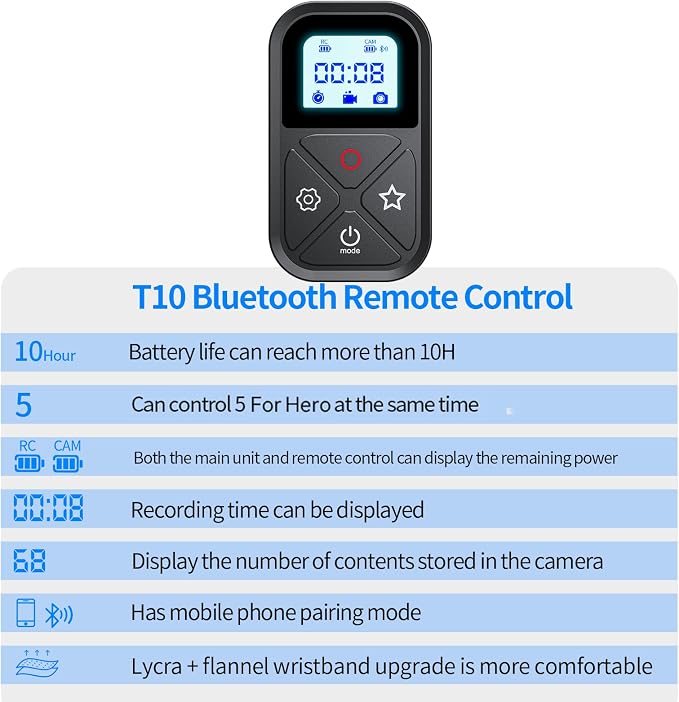 Smart Remote Control for GoPro，Wireless Camera Controller for Hero 12 11 10 9 8 - Image 2