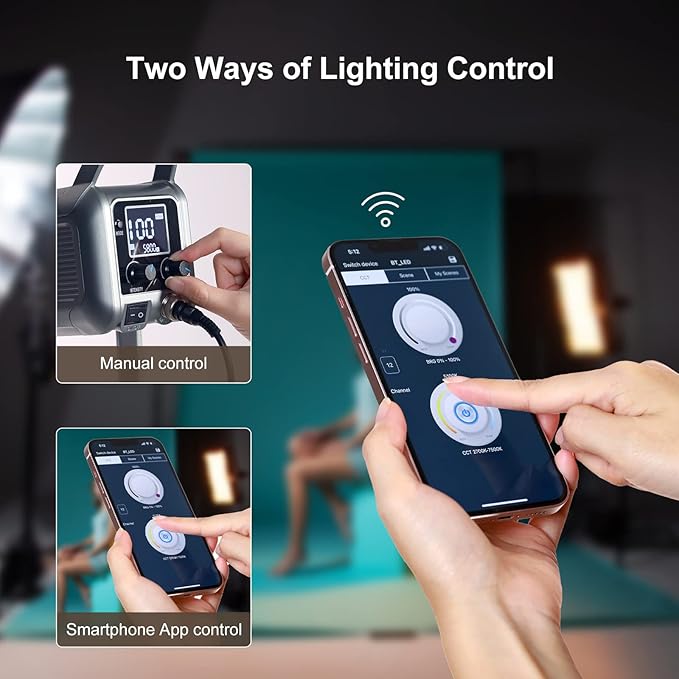 GVM 150W Video Light Kit, 2700K-7500K Continuous Lighting - Image 4