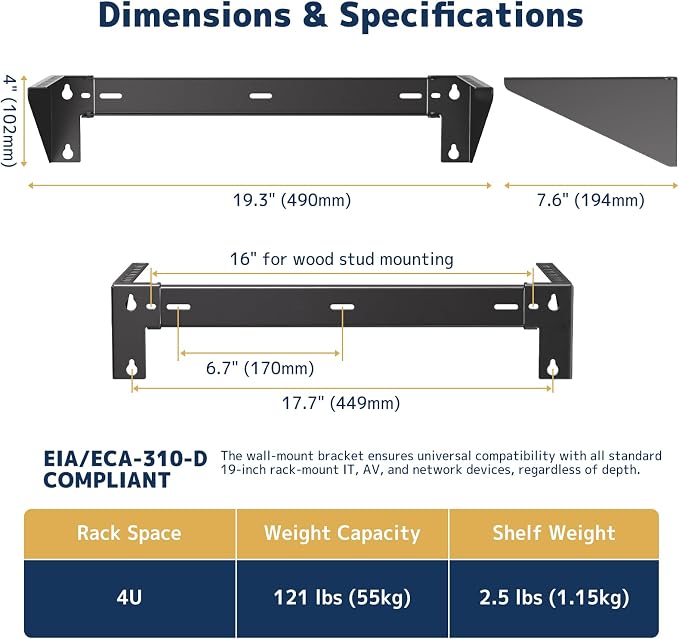 4U Vertical Wall Mount Rack - Image 4