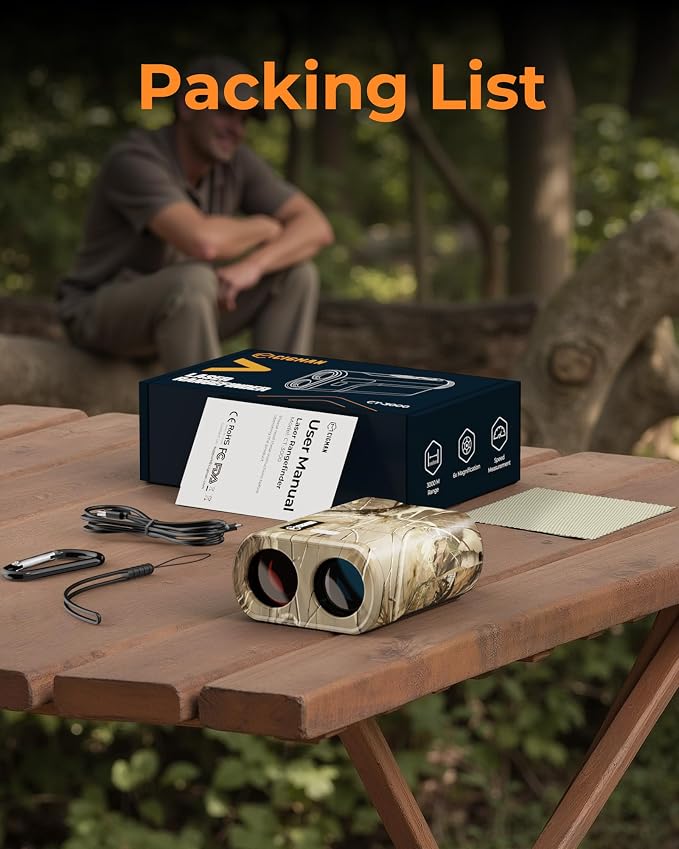 Hunting Range Finder 3280 Yards, CIGMAN Rechargeable Laser Rangefinder 6X - Image 8