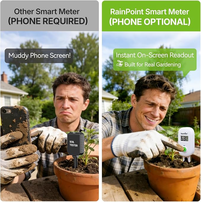 RAINPOINT Smart Digital Wireless Plant Moisture Meter Houseplants Indoor WiFi - Image 3