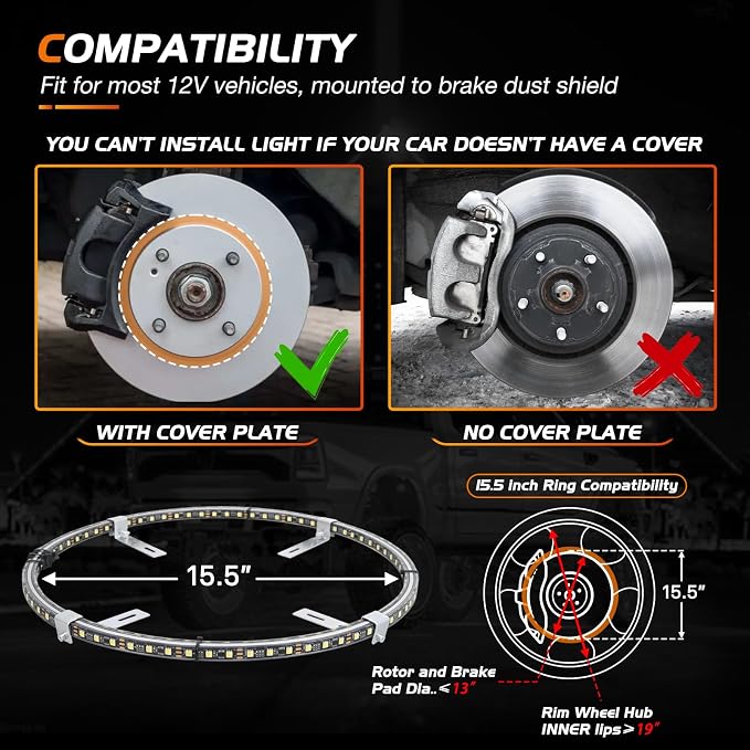 Nilight 4PCS 15.5inch Double Row LED Wheel Ring Lights Pure White - Image 7