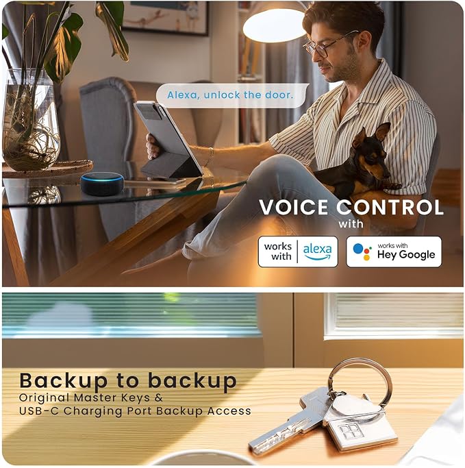Lockly Secure Pro Smart Lock, 0.2s AI Fingerprint Door Lock, Patented PIN Genie - Image 8