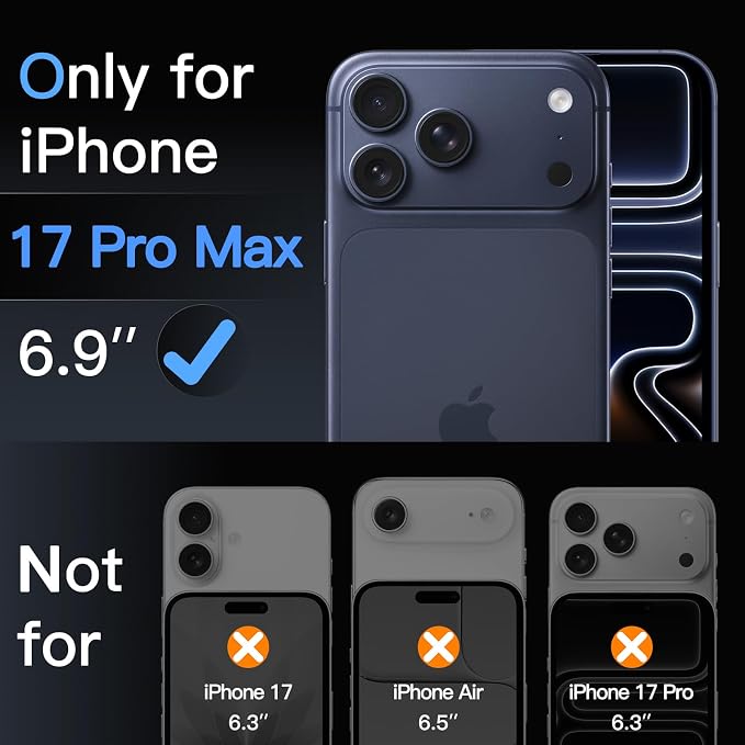 JETech Camera Lens Protector for iPhone 17 Pro Max 6.9-Inch, 9H Tempered Glass - Image 2