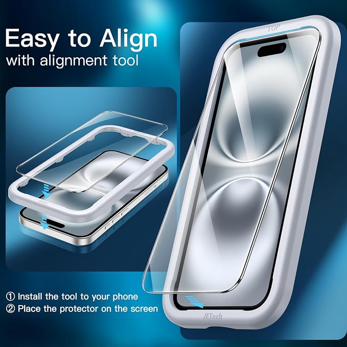 JETech Screen Protector for iPhone 16 6.1-Inch - Image 4