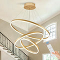 3-Rings Modern LED Chandelier Gold, Dimmable Pendant Lighting by Sparklelf