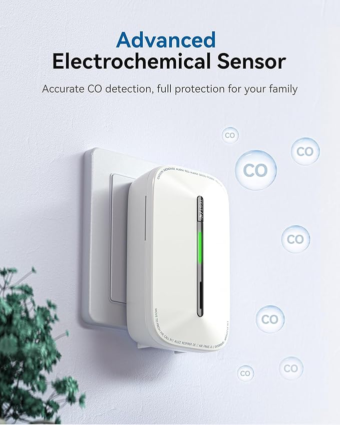 SITERWELL Plug in Carbon Monoxide Detector 10 Year Battery, CO Alarm Detector - Image 4