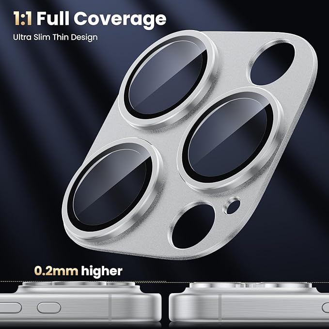 WSKEN for iPhone 16 Pro/iPhone 16 Pro Max Camera Lens Protector, Metal Aluminum - Image 4