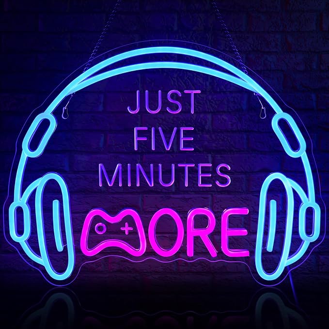 Gaming Neon Sign, Large Bright and Dimmable Colored LED Headset Gamer Neon by ReyeeInc