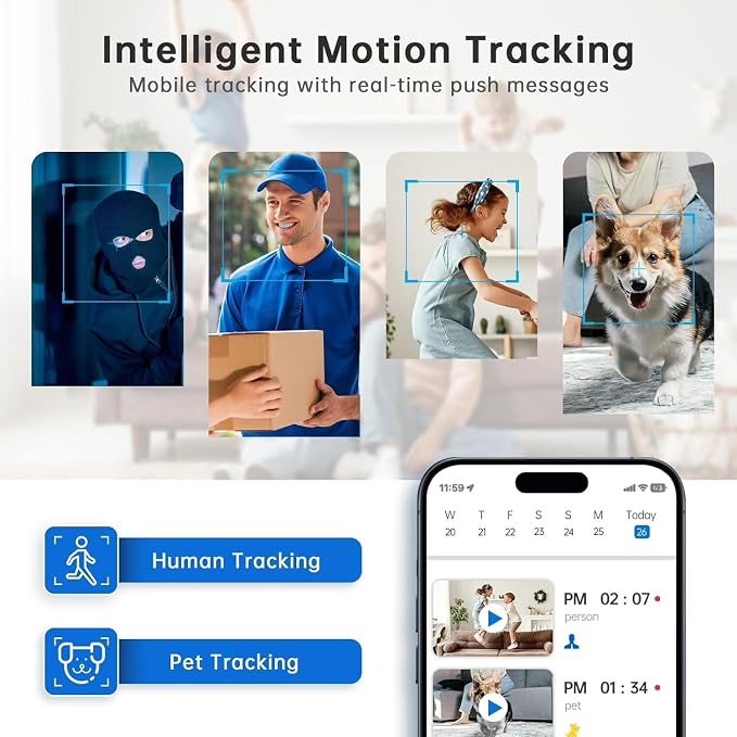 Indoor Security Camera 5G& 2.4GHz WiFi, Pan/Tilt Baby Camera - Image 6