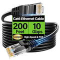 Cat6 Ethernet Cable 10Gbps 200 ft, UTP Ethernet Cable Cat 6, Flexible Bare by Unknown