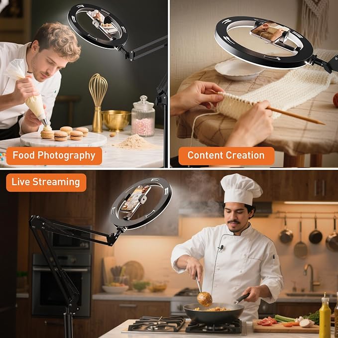Ring Light Tripod for iPhone Overhead Camera Mount, LUXSURE Ring Light - Image 5