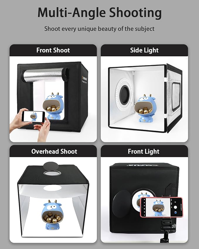 DUCLUS Light Box Photography, Portable Photo Studio Booth Box, 6 Backdrops - Image 5