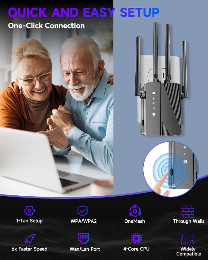 2026 WiFi Extender Signal Booster, Longest Range up to 15000 sq.ft - Image 6