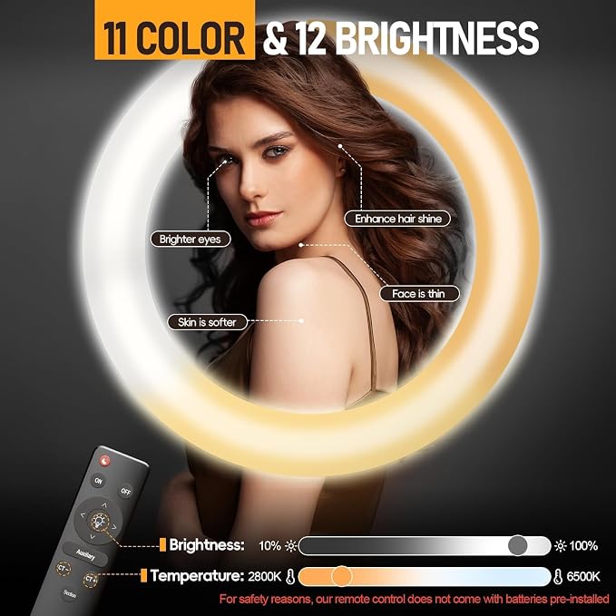 EMART 18-inch Ring Light with Stand, 2800-6500K LED Photography Lighting Kit - Image 2