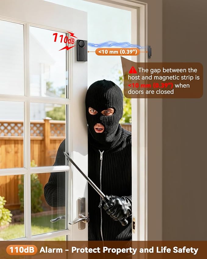 WSDCAM 110dB Door Alarm with Remote, Wireless Anti-Theft When Opened, Door - Image 4