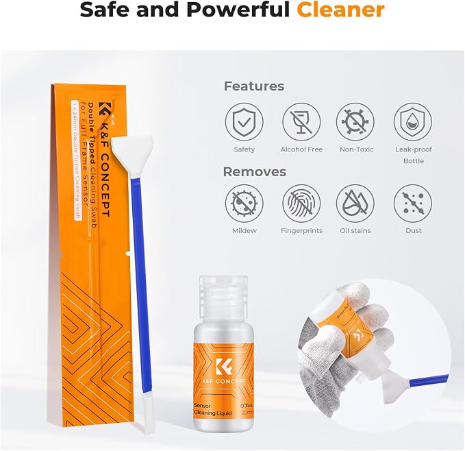 K&F CONCEPT 2-1 24mm Full Frame Sensor Cleaning Swab, Viewfinder Cleaning Swab - Image 3