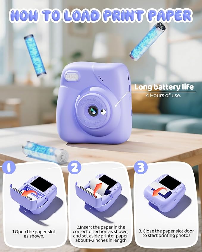 Kids Camera Instant Print, 1080P HD Kids Instant Camera - Image 6