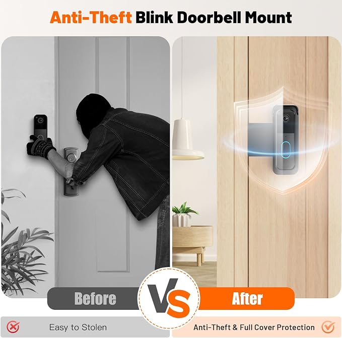 Blink Doorbell Mount, 2nd Gen Anti-Theft Blink Doorbell Camera Mount No Drilling - Image 6