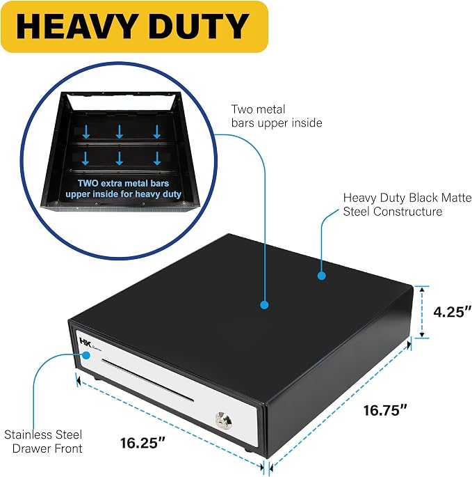 HK SYSTEMS 16inch "Stainless Steel" Front Heavy Duty POS "USB" Interface Cash - Image 3