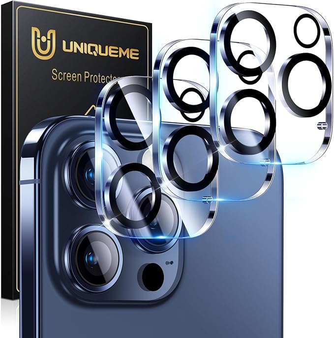 UniqueMe Compatible for 3 Pack iPhone 15 Pro/iPhone 15 Pro Max Camera Lens by UniqueMe