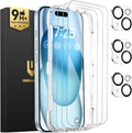 UNBREAKcable iPhone 15 Screen Protector 3-Pack, Upgraded Dual-Tempered Glass + by UNBREAKcable