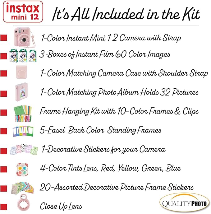 Fujifilm Instax Mini 12 Instant Camera + 60 Photo Prints + Quality Photo Value - Image 3