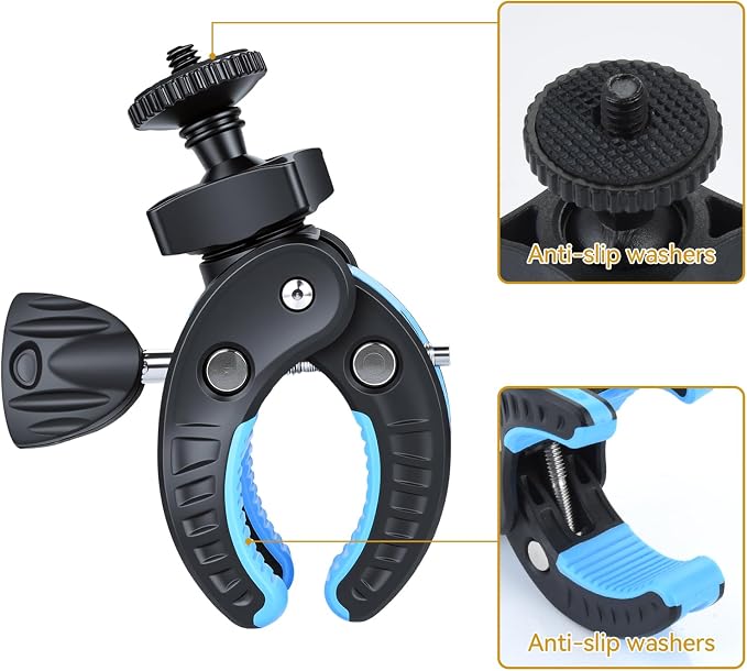 UTEBIT Camera Clamp Mount, Large Clamp Opening Aluminum Alloy Clip Mount - Image 7