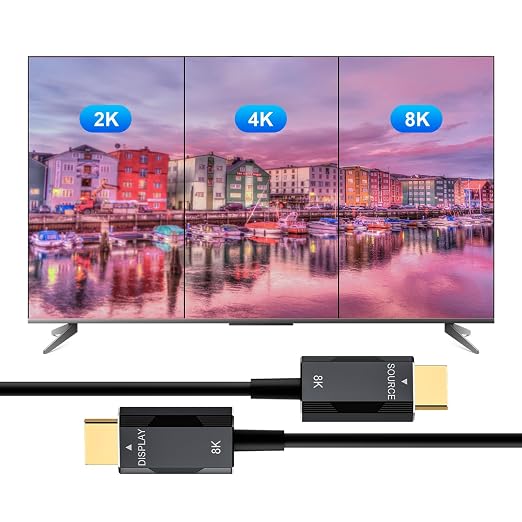 Fiber Optic HDMI 2.1 Cable – Ultra High Speed 48Gbps, Supports 8K@60Hz /4K/120Hz - Image 4