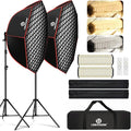 Light Box Photography Lighting Kit:2-Pack 37" Octa Softbox, Honeycomb Grid by Lightdow