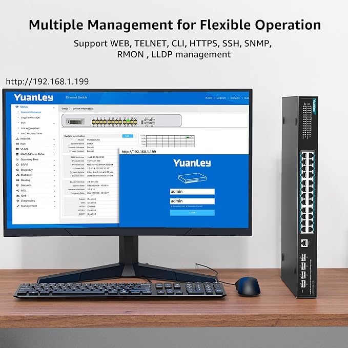 YuanLey 28 Port Gigabit Managed PoE Switch - Image 6