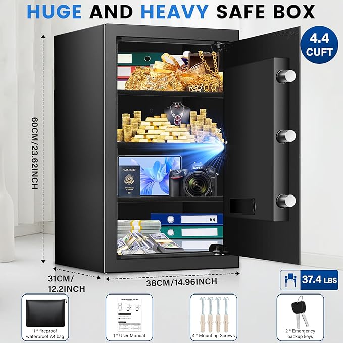 23.62 inches Tall Safe Box, 4.4 Cuft Home Safe - Image 2