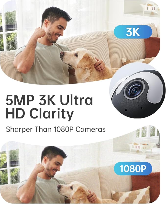 Indoor Security Camera, 5MP Plug-in Wireless WiFi Home Camera - Image 6