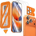 QHOHQ 3 Pack Screen Protector for iPhone 17 Pro Max + 1 Set Camera Lens by QHOHQ