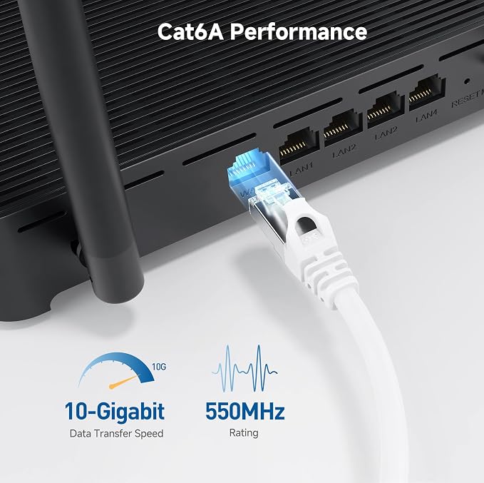 Cable Matters 10Gbps 5-Pack Snagless Shielded Cat 6A Ethernet Cable - 10ft - Image 3