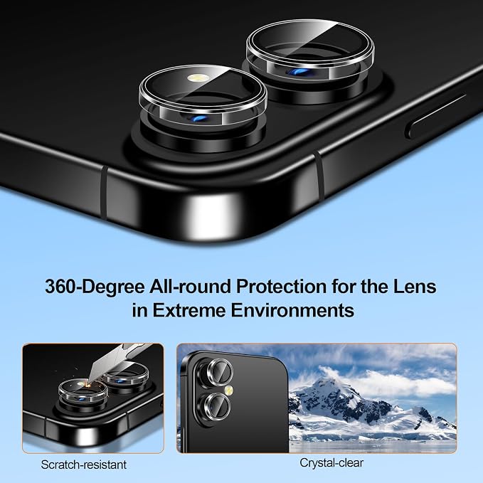 QHOHQ 3 Pack Screen Protector for iPhone 17 + 1 Set Camera Lens Protector - Image 8