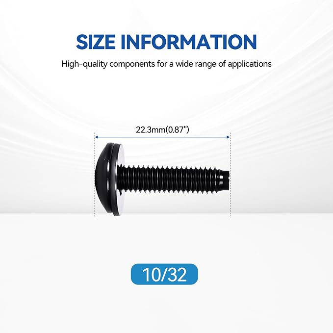 30-Pack Rack Screws 10/32 with Nylon Washers - Image 2