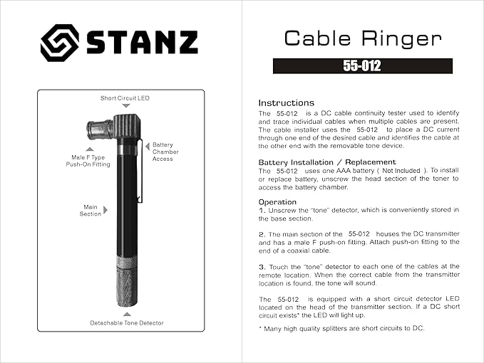 Stanz Pocket toner, cable toner, coaxial toner, finder - Image 3