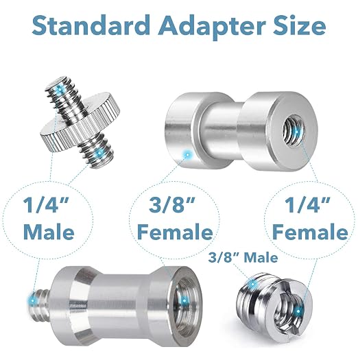 16PCS Camera Screws Mount Set 1/4 Inch and 3/8 Inch Threaded Converter Screws - Image 2
