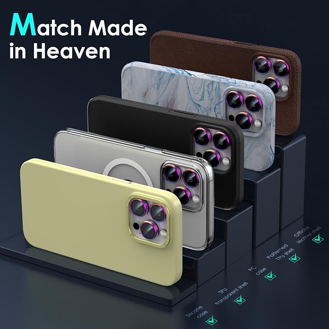 YWXTW CameraLens Protector, Tempered Glass Screen Metal Individual Cover - Image 6