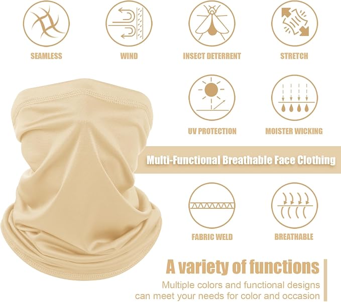 Geyoga 6 Pieces Summer UV Protection Cooling Neck Gaiter Face Clothing Neck - Image 3