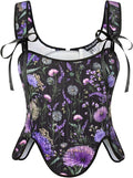 SCARLET DARKNESS Bustier Tops for Women Renaissance Floral Lace Up Bodyshaper by SCARLETDARKNESS
