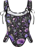 SCARLET DARKNESS Bustier Tops for Women Renaissance Floral Lace Up Bodyshaper by SCARLETDARKNESS