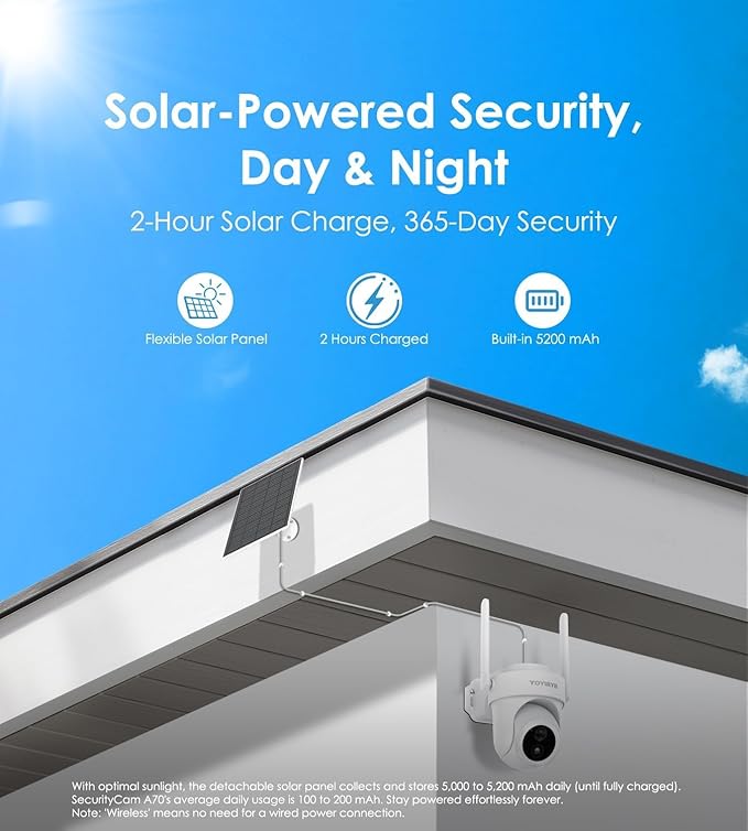 4K Security Cameras Wireless Outdoor, No Subscription, Solar-Powered Home - Image 5