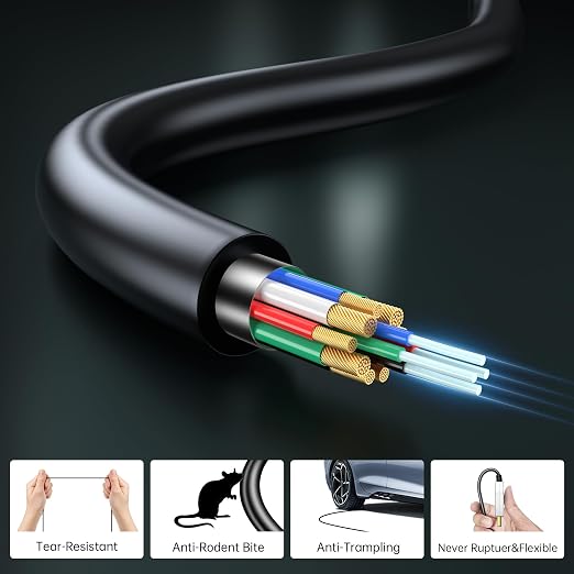 4K Fiber Optic HDMI Cable 25ft, 4K 60Hz 18Gbps HDR10 HDCP2.3 3D Slim Flexible - Image 3