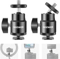 Neewer Mini Ball Head with Cold Shoe & 1/4” Screw, 2 Pack, 360° Swivel 90° Tilt by Neewer