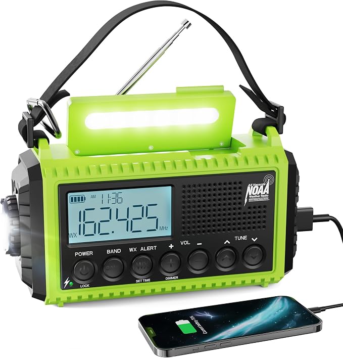 Raynic Emergency Weather Radio, 5000mAh/18500mWh Weather Radio, Portable Solar by Raynic