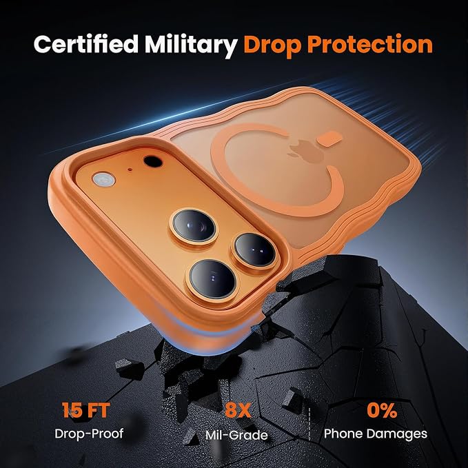 toushion for iPhone 17 Pro Max Case Cute Orange, Fits MagSafe, Matte Skin - Image 4